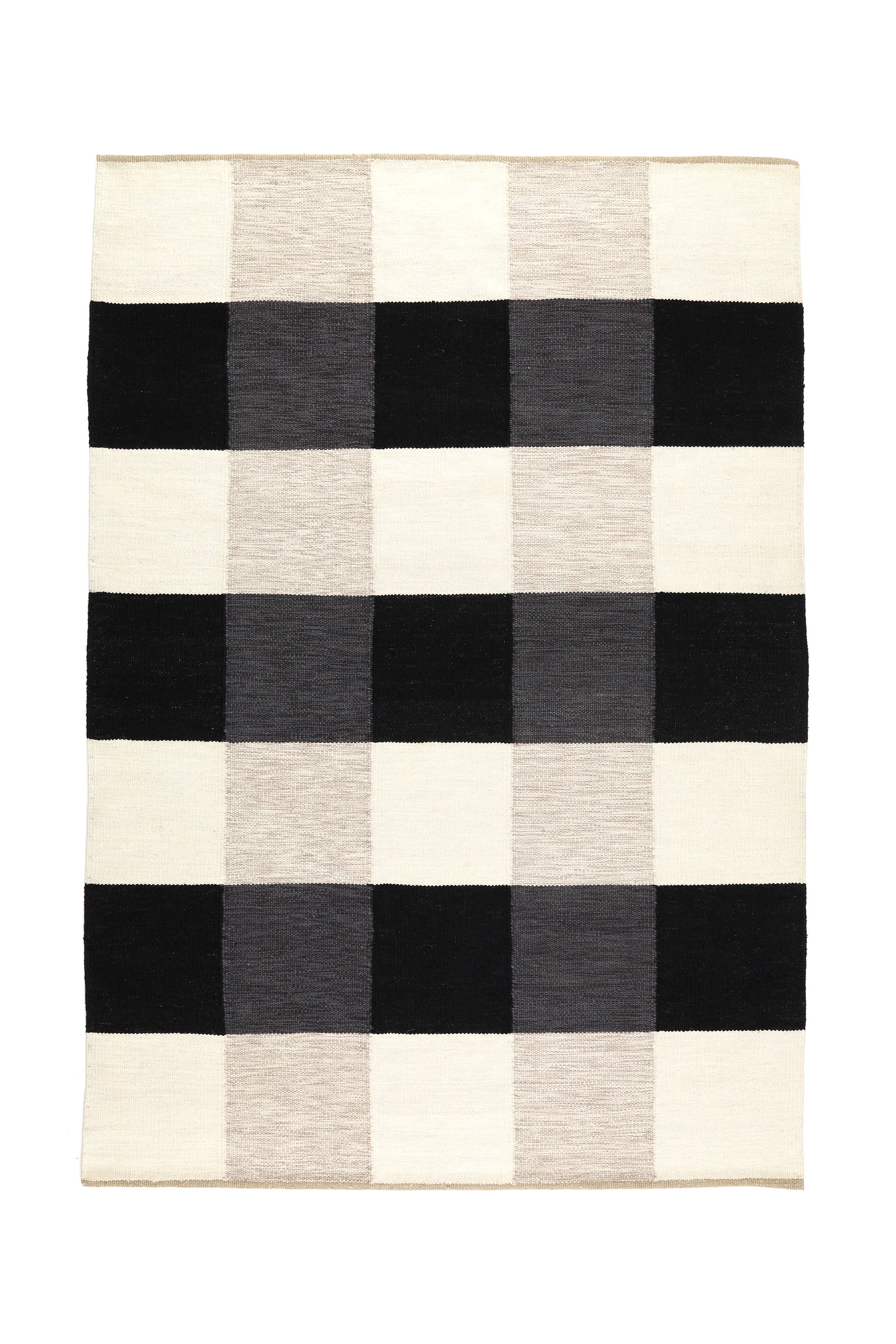 Alfombra tejida a mano Night and Day 170x240 cm, Negro & blanco Kateha