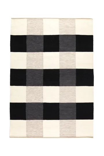 Alfombra tejida a mano Night and Day 170x240 cm - Negro & blanco - Kateha