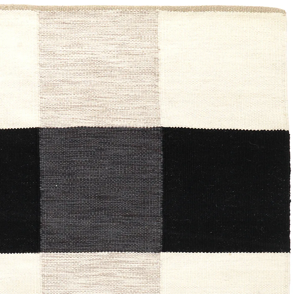 Alfombra tejida a mano Night and Day 170x240 cm, Negro & blanco Kateha