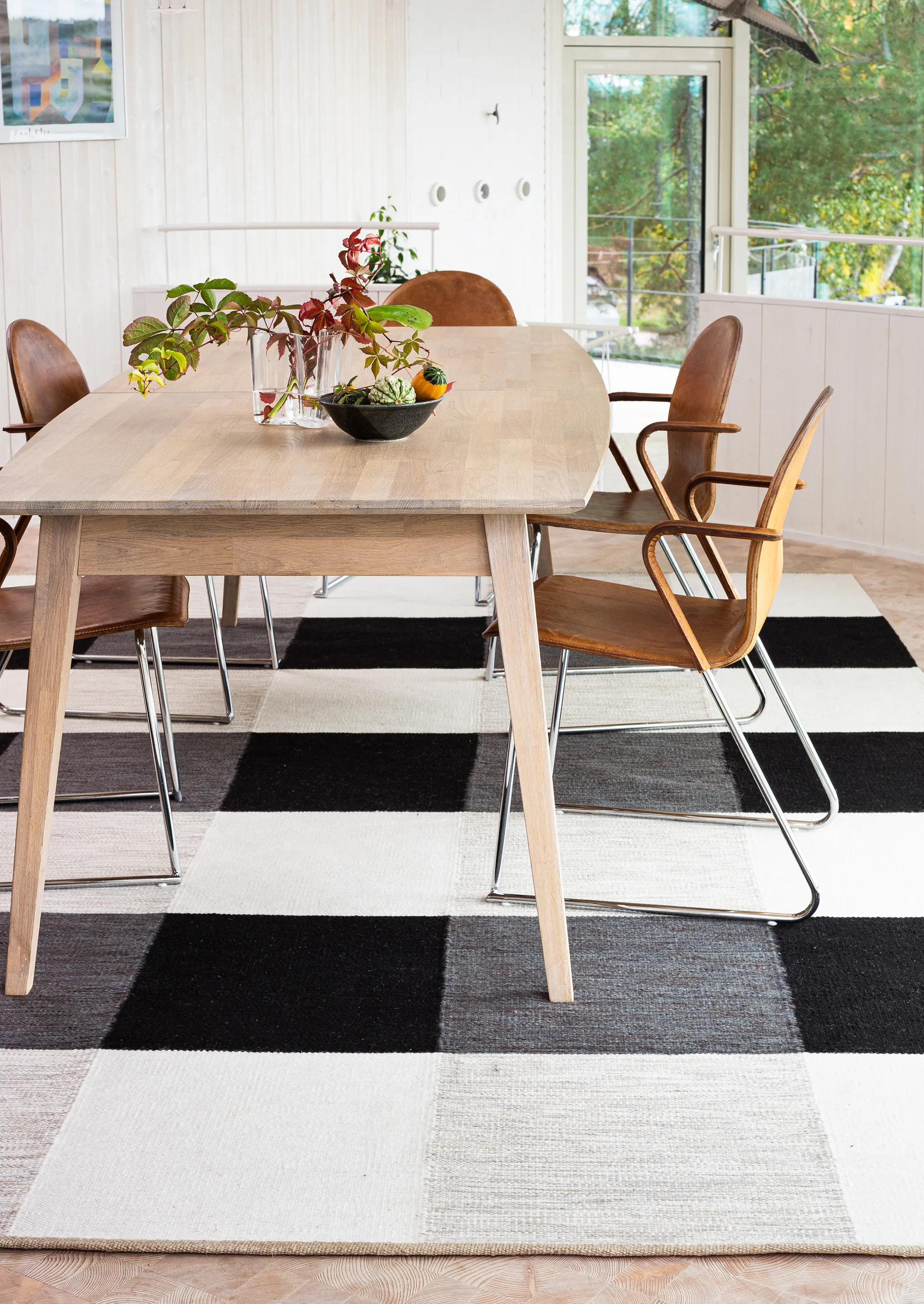 Alfombra tejida a mano Night and Day 170x240 cm, White-black 200x300 cm Kateha