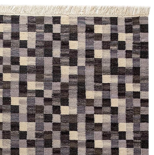 Alfombra tejida a mano Small Box, gris, 350x250 cm Kateha