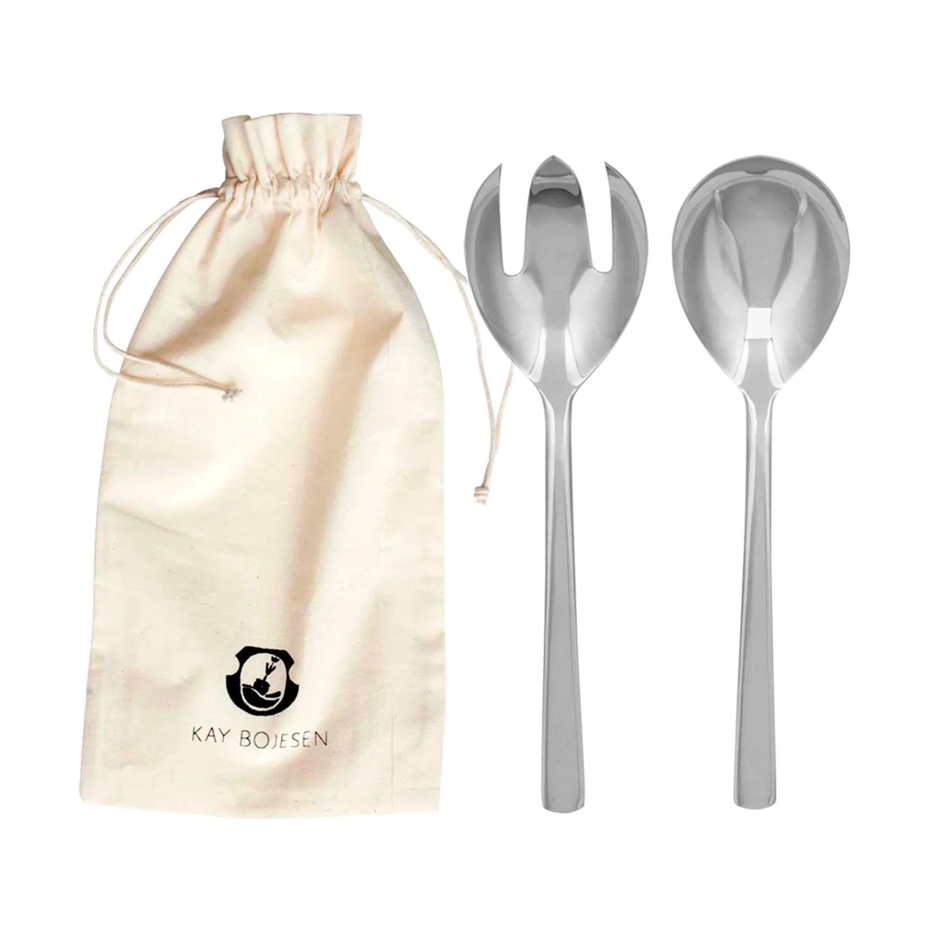 Cubiertos de ensalada Grand Prix 18,5 cm 2 piezas, Polished steel Kay Bojesen