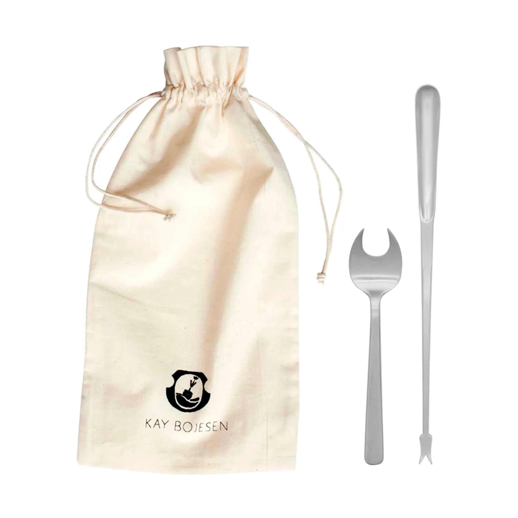 Cubiertos de marisco Grand Prix 8 piezas, Matte steel Kay Bojesen