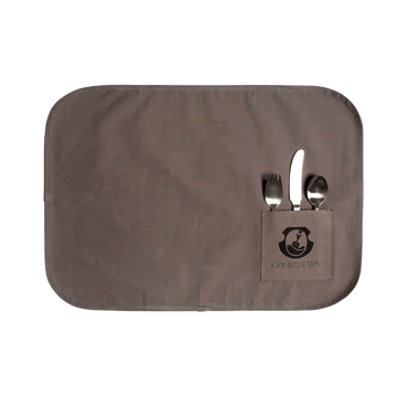 Cubiertos infantiles y mantel individual Grand Prix 4 piezas - Matte steel - Kay Bojesen