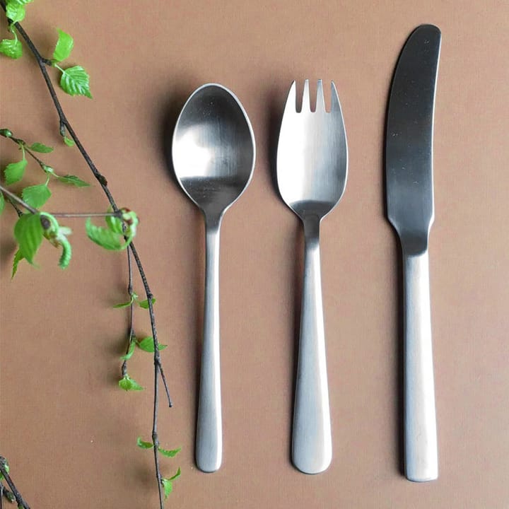Cubiertos infantiles y mantel individual Grand Prix 4 piezas, Polished steel Kay Bojesen