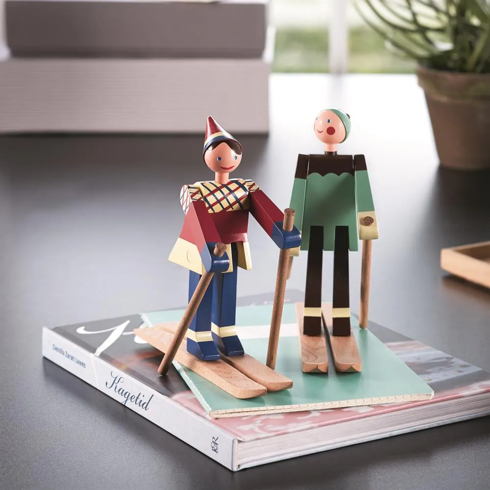 Esquiador de madera, Boje (verde) Kay Bojesen Denmark