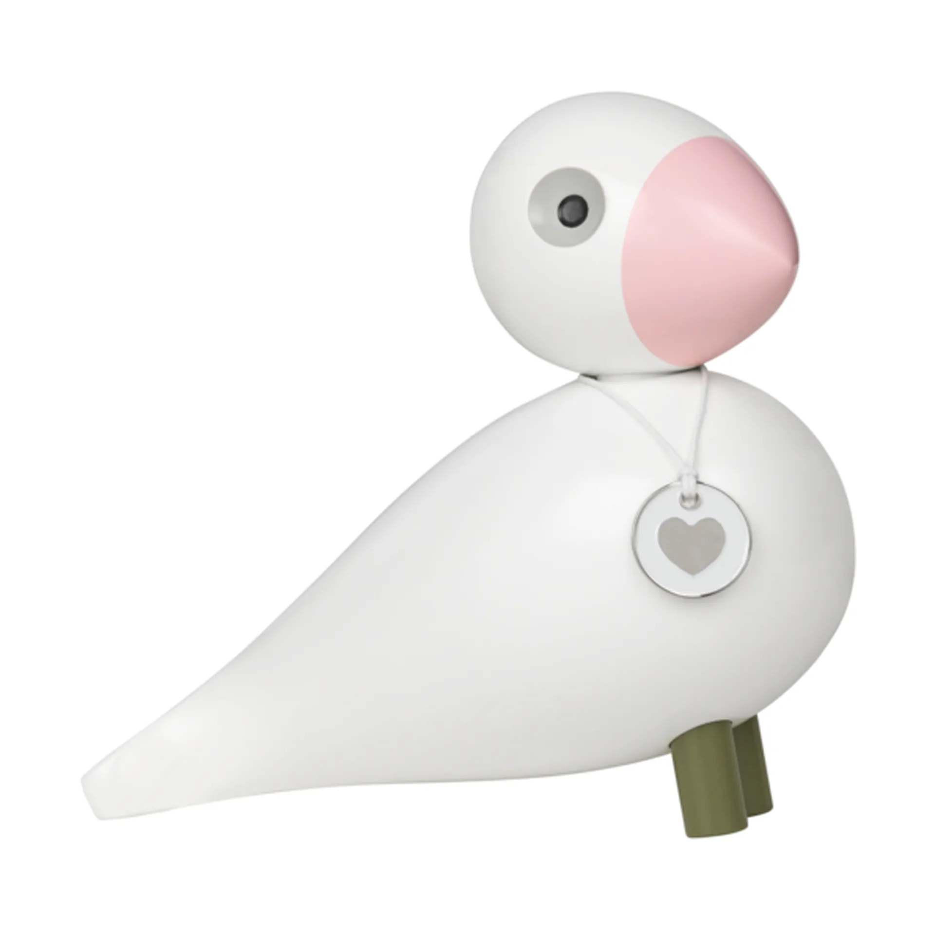 Figura Kay Bojesen pájaro cantor Love, Blanco-rosa Kay Bojesen Denmark