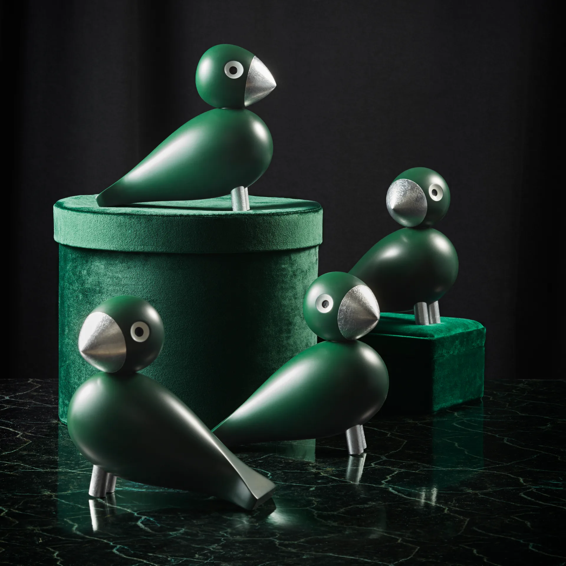 Figura Kay Bojesen Songbird Georg, verde-Silver Kay Bojesen Denmark