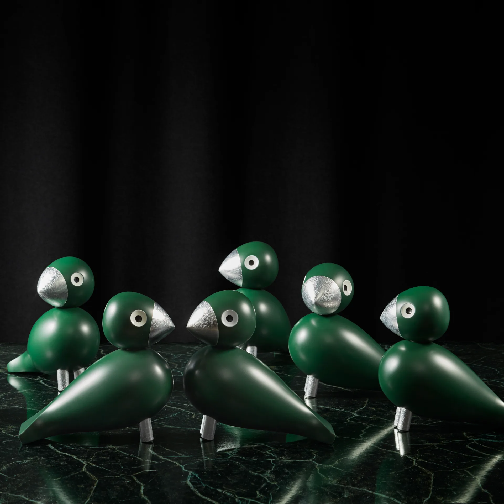 Figura Kay Bojesen Songbird Georg, verde-Silver Kay Bojesen Denmark