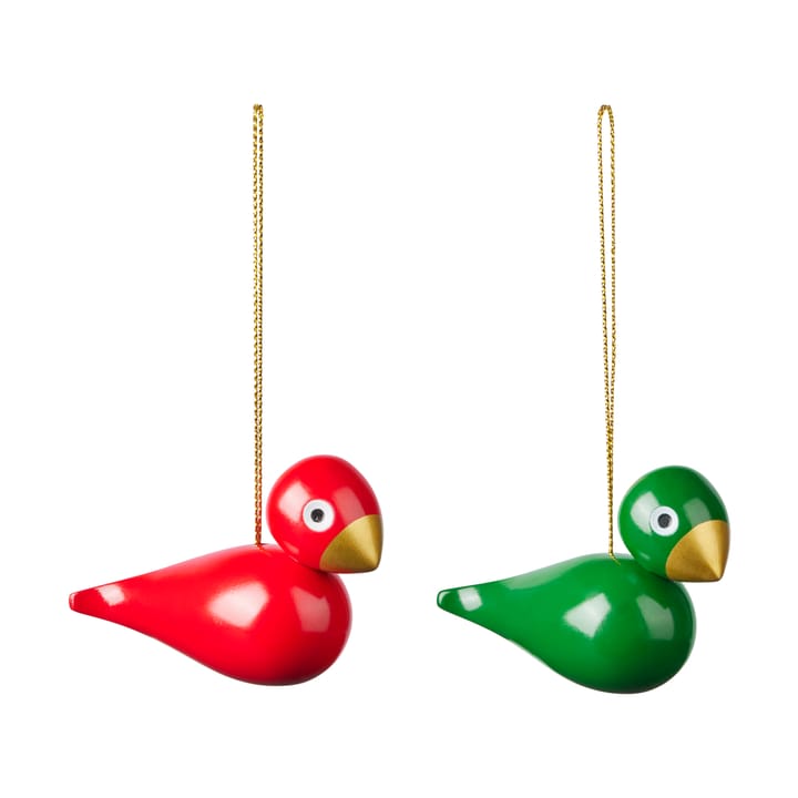 Kay Bojesen Christmas birds adorno navideño 2 piezas - Rojo-verde - Kay Bojesen Denmark
