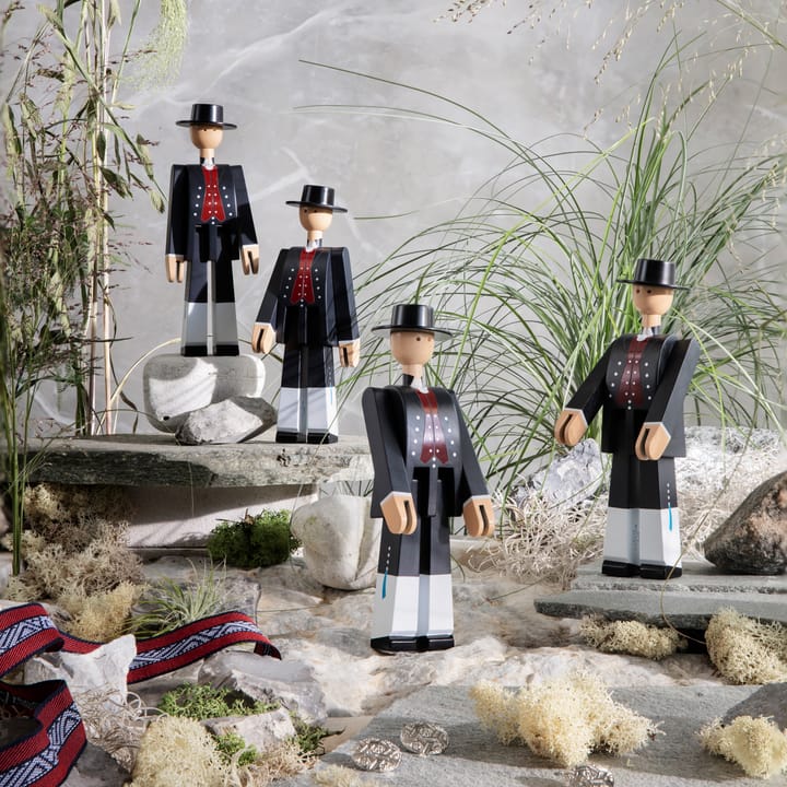 Kay Bojesen hombre en traje típico noruego, negro-rojo-blanco Kay Bojesen Denmark