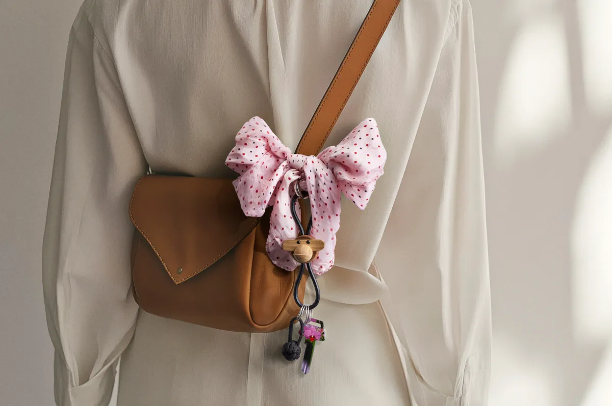 Llavero de mono de Kay Bojesen, Teca-limba, cuero negro Kay Bojesen Denmark