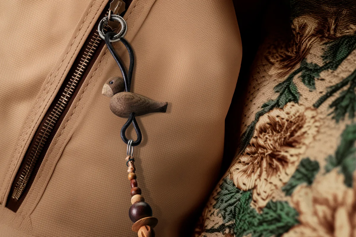 Llavero de pájaro Kaj Bojesen, Roble ahumado, cuero negro Kay Bojesen Denmark