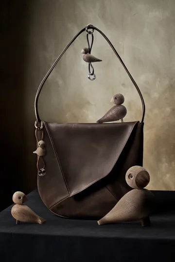 Llavero de pájaro Kaj Bojesen - Roble, cuero natural - Kay Bojesen Denmark