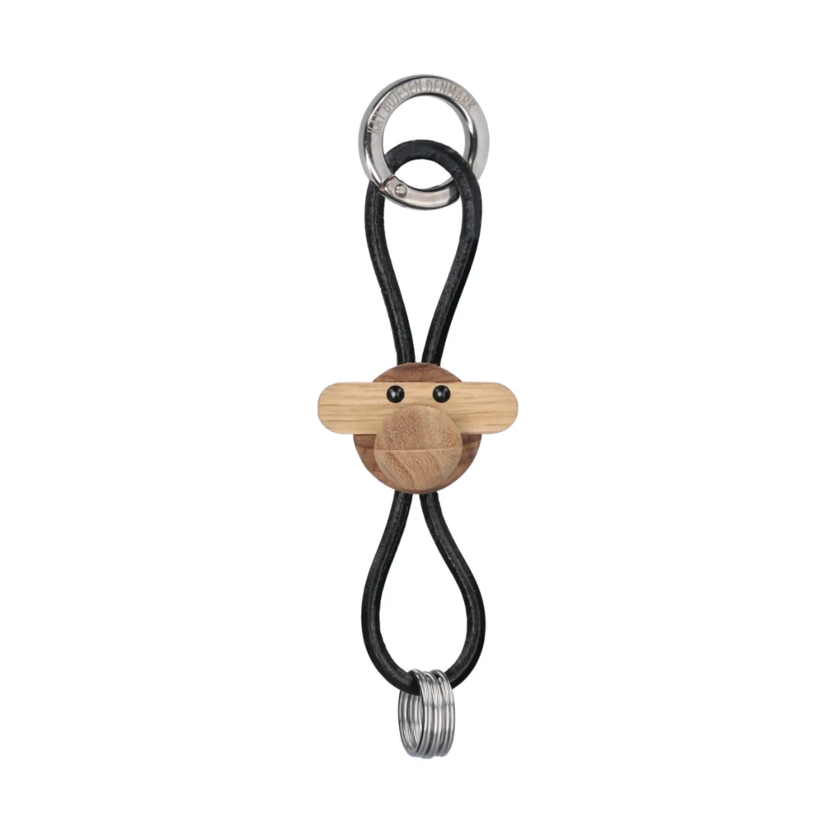 Llavero Mono de Kay Bojesen, Teca-limba, cuero negro Kay Bojesen Denmark
