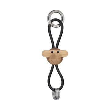 Llavero Mono de Kay Bojesen - Teca-limba, cuero negro - Kay Bojesen Denmark