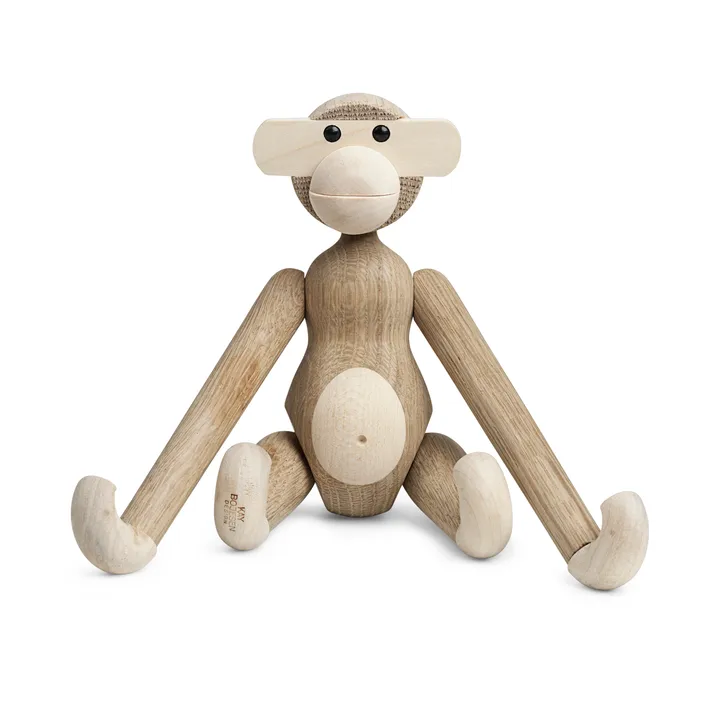 Mono de madera pequeño - roble sin tratar y arce, 20 cm - Kay Bojesen Denmark