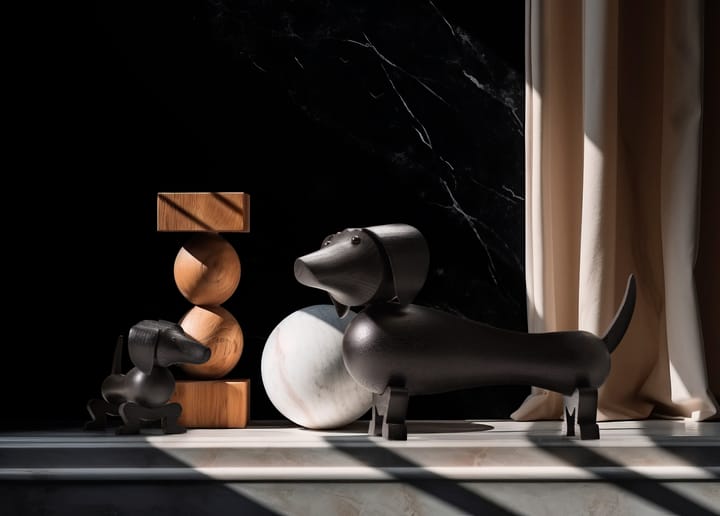 Perro de madera 18,5 cm - Roble oscuro teñido - Kay Bojesen Denmark