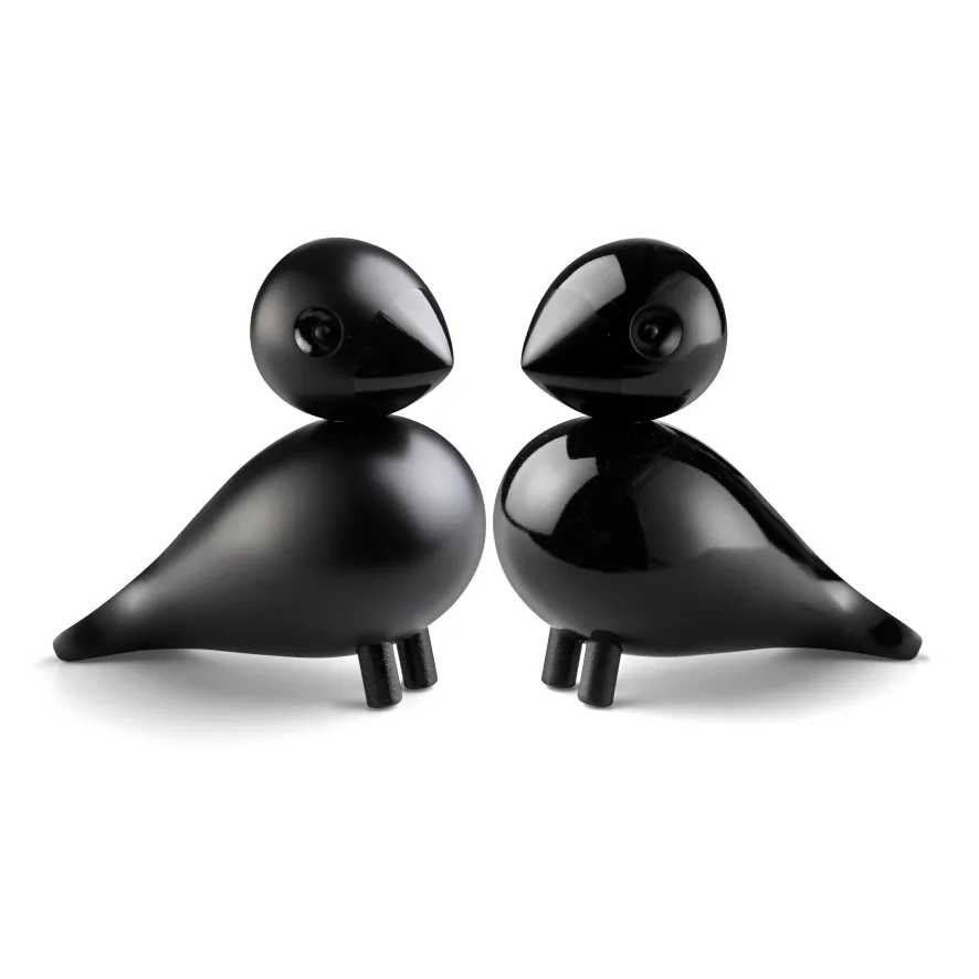 Tortolitos de madera, negro, set de 2, 8,8 cm Kay Bojesen Denmark