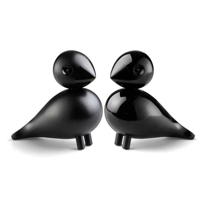 Tortolitos de madera - negro, set de 2, 8,8 cm - Kay Bojesen Denmark