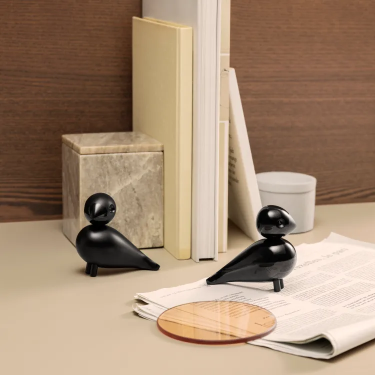 Tortolitos de madera, negro, set de 2, 8,8 cm Kay Bojesen Denmark