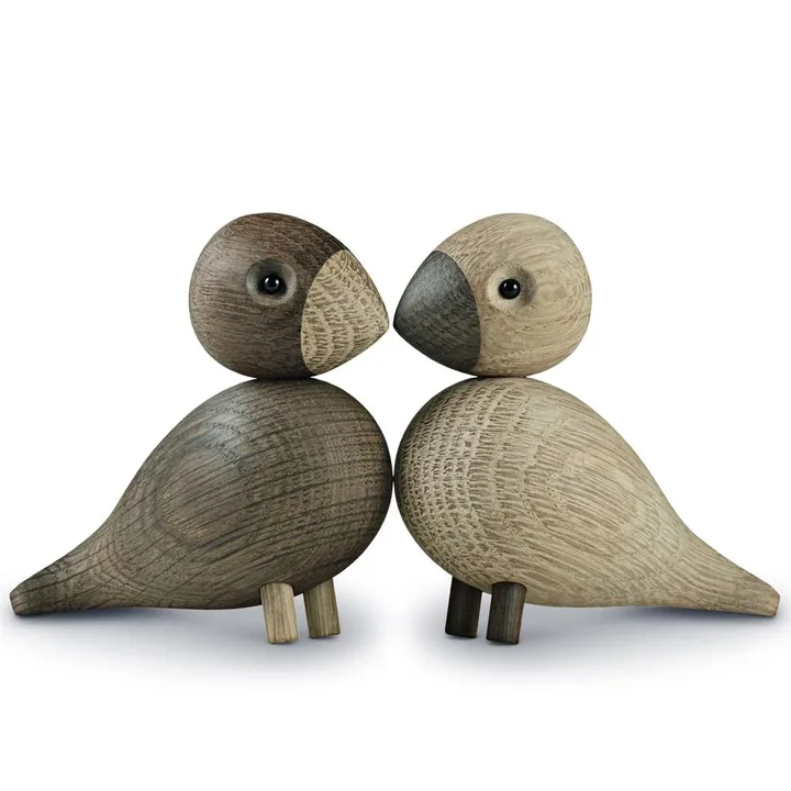 Tortolitos de madera - set de 2, roble, 8,8 cm - Kay Bojesen Denmark