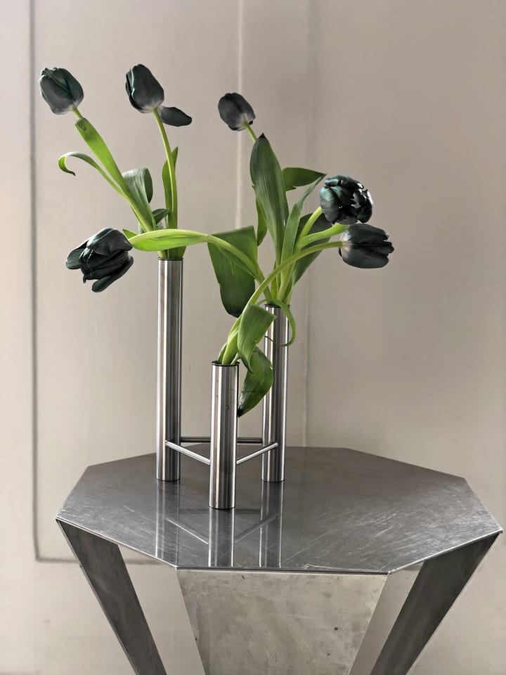 Jarrón y candelabro VISTA, Matte steel Kay Bojesen