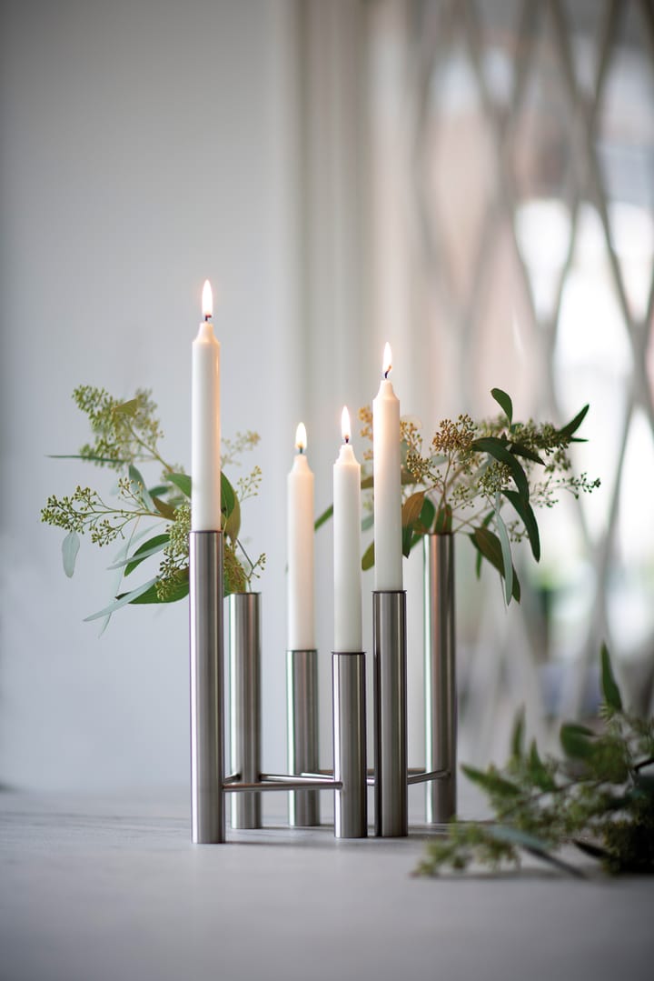 Jarrón y candelabro VISTA, Matte steel Kay Bojesen
