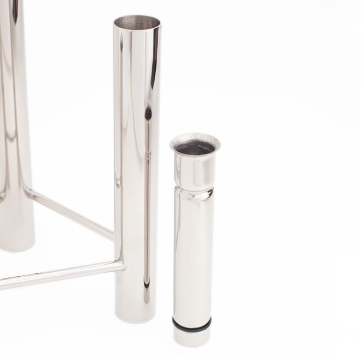 Jarrón y candelabro VISTA, Polished steel Kay Bojesen