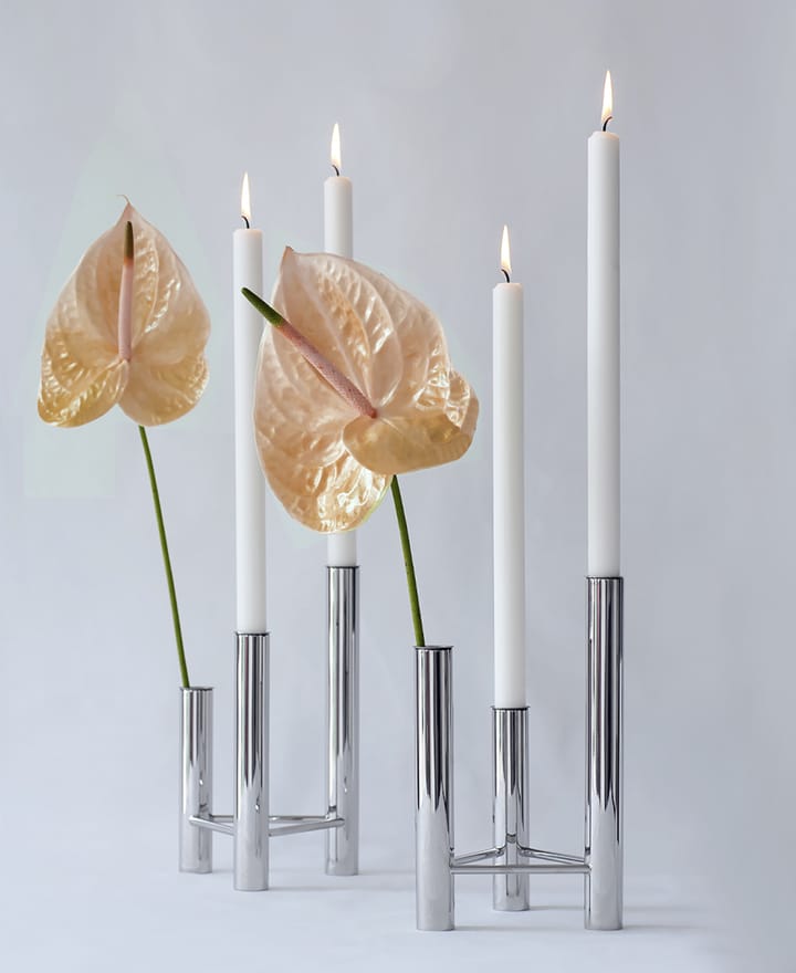 Jarrón y candelabro VISTA, Polished steel Kay Bojesen