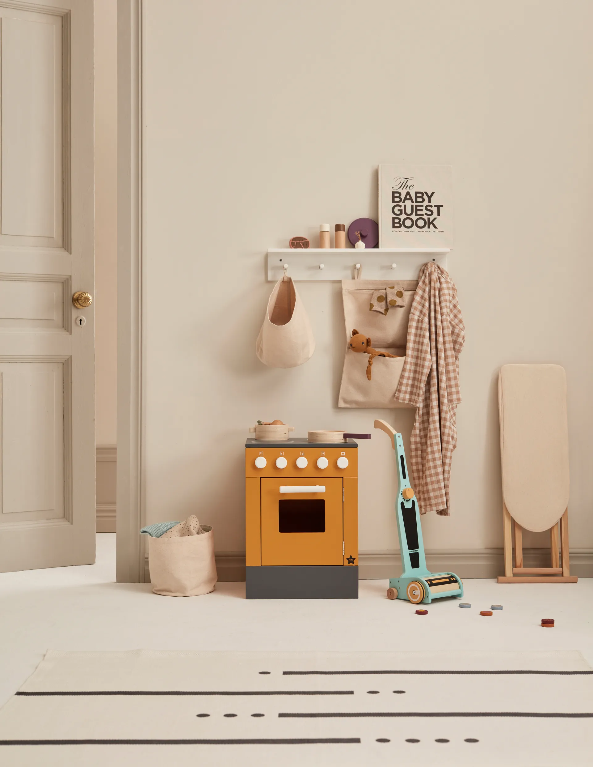 2 Cestas de almacenaje de tela Kid's Base, Crudo claro Kid's Concept