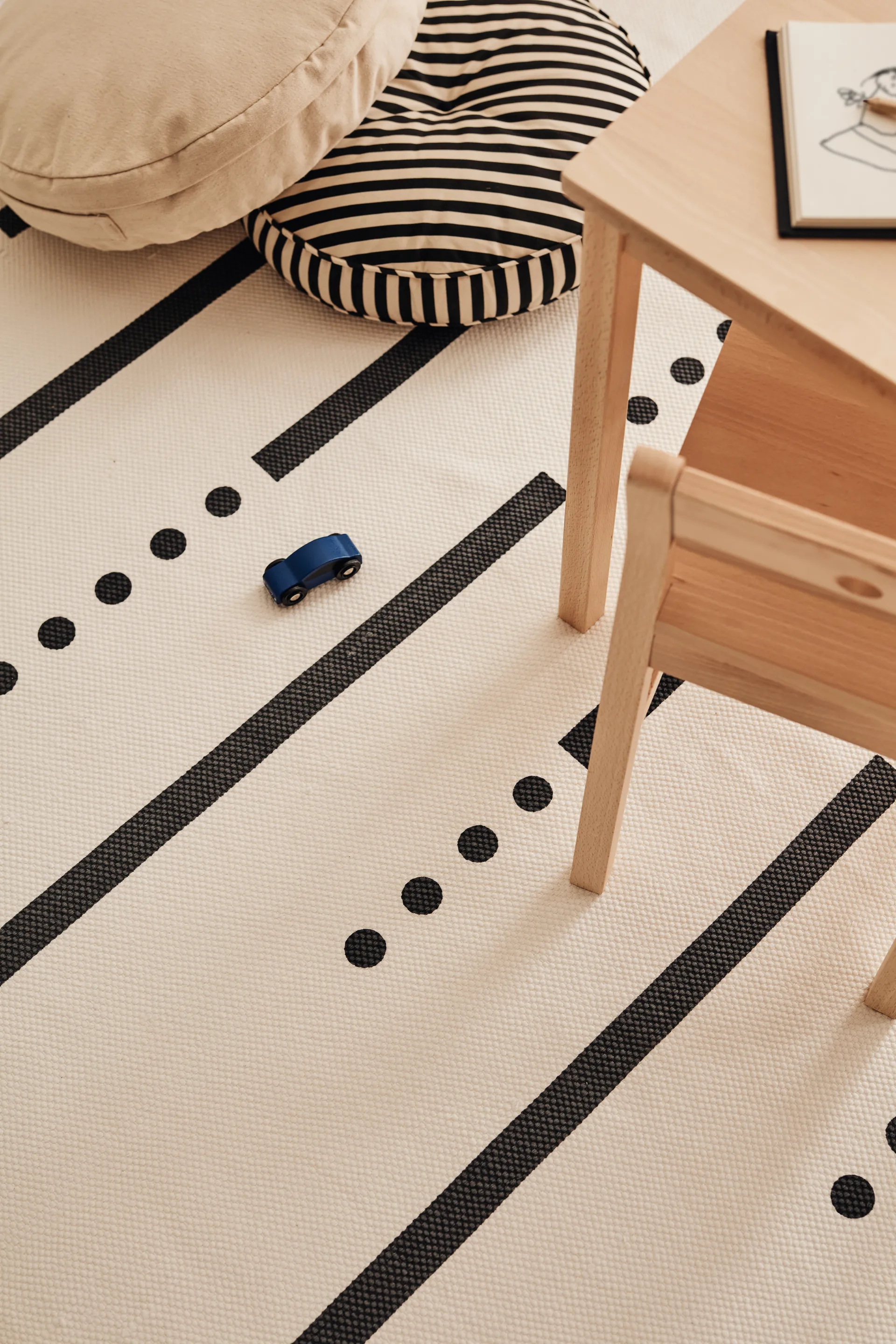 Alfombra Kid's Base blanco y gris 130x160 cm, Blanco Kid's Concept