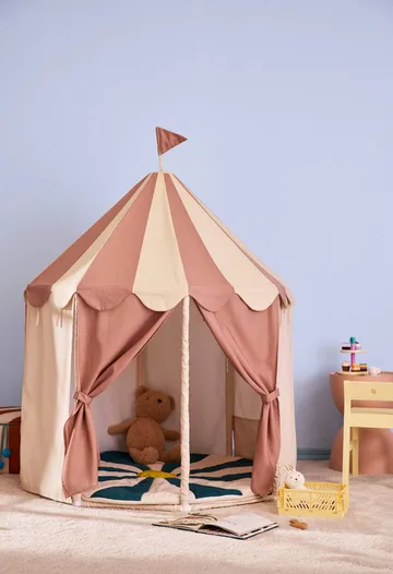 Carpa de campaña Kid's Base - Rayas marrones - Kid's Concept