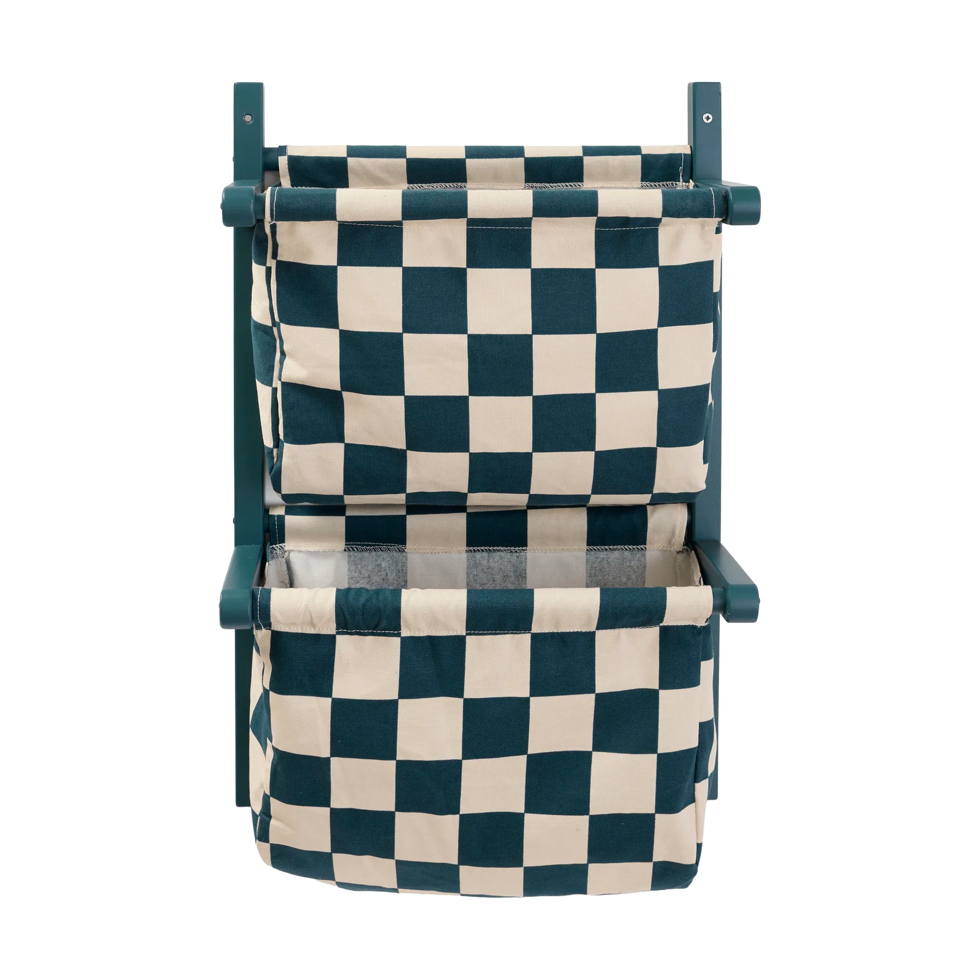 Estante con bolsillos de tela a cuadros, Turquesa, 40 × 19 × 60 cm Kid's Concept