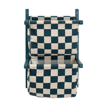 Estante con bolsillos de tela a cuadros - Turquesa, 40 × 19 × 60 cm - Kid's Concept