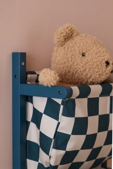 Estante con bolsillos de tela a cuadros - Turquesa, 40 × 19 × 60 cm - Kid's Concept