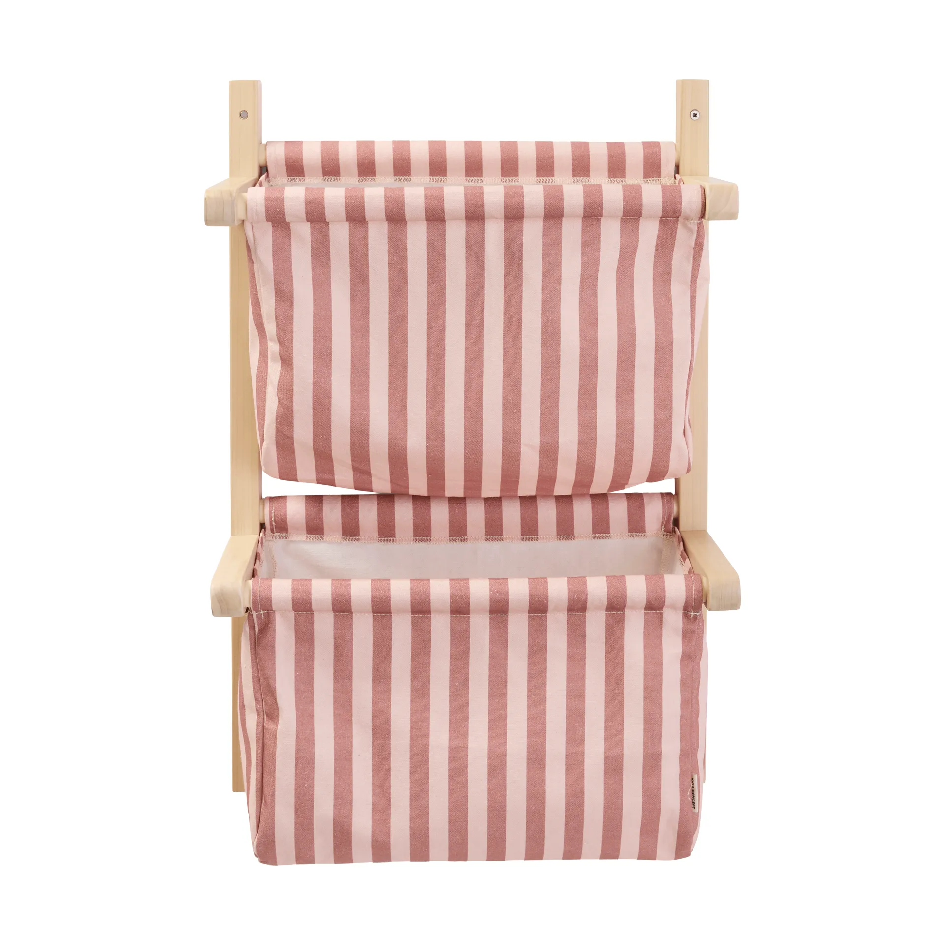 Estante de bolsillos de tela a rayas, Rosa marrón, 40x19x60 cm Kid's Concept