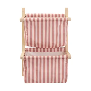 Estante de bolsillos de tela a rayas - Rosa marrón, 40x19x60 cm - Kid's Concept