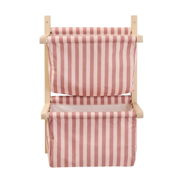 Estante de bolsillos de tela a rayas - Rosa marrón, 40x19x60 cm - Kid's Concept