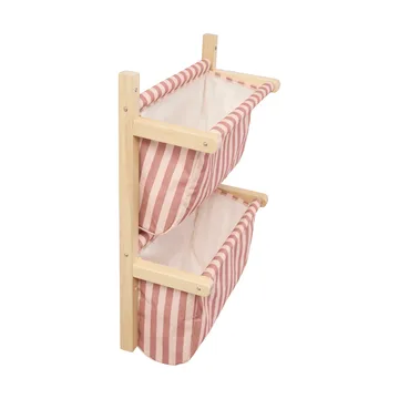 Estante de bolsillos de tela a rayas - Rosa marrón, 40x19x60 cm - Kid's Concept