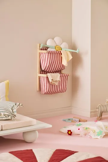 Estante de bolsillos de tela a rayas - Rosa marrón, 40x19x60 cm - Kid's Concept