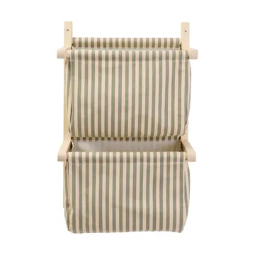 Estante de bolsillos de tela a rayas - Verde, 40x19x60 cm - Kid's Concept