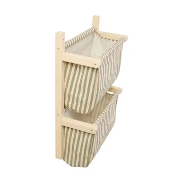 Estante de bolsillos de tela a rayas - Verde, 40x19x60 cm - Kid's Concept