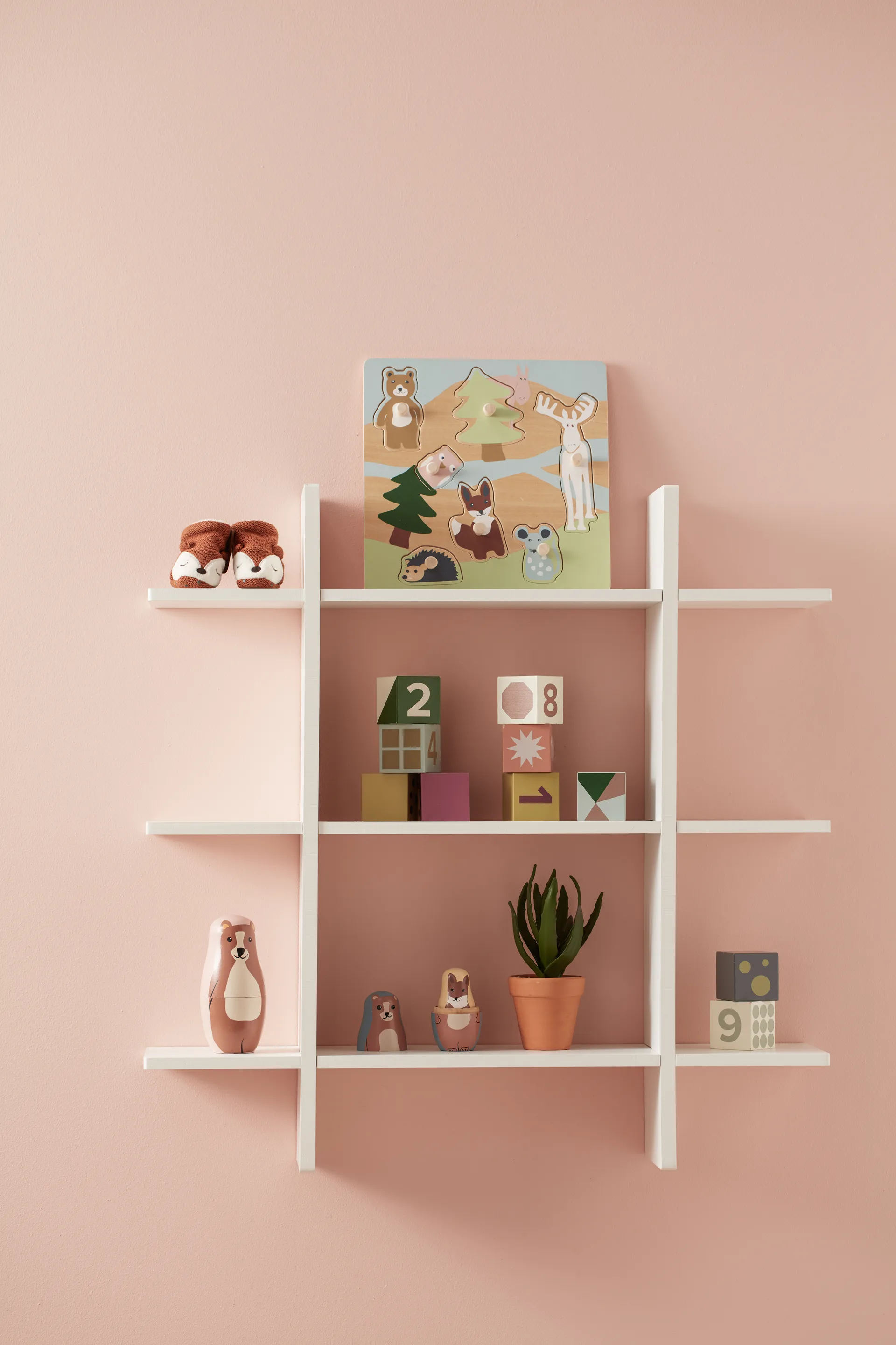 Estantería de pared con 3 baldas Star, Blanco Kid's Concept