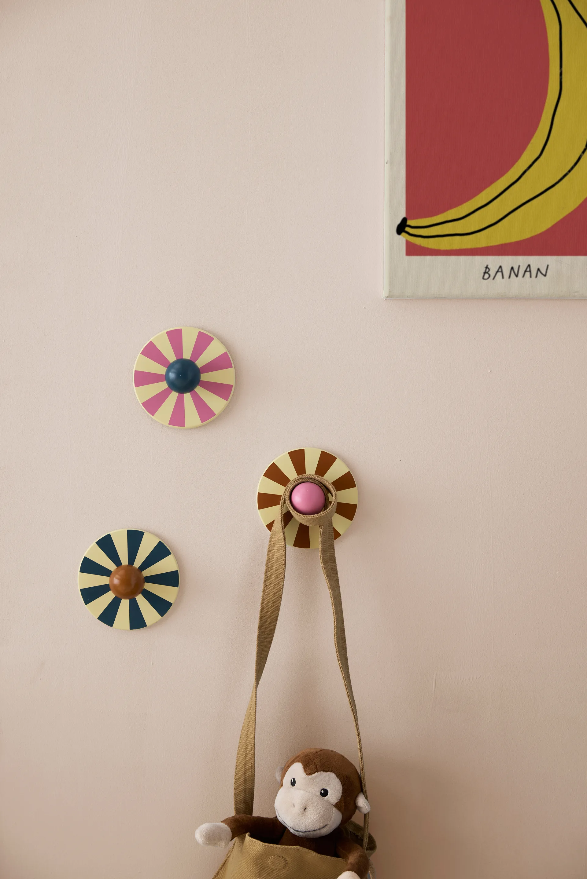 Gancho Cirkus, 3 piezas, Multicolor, Ø10 × 4,4 cm Kid's Concept