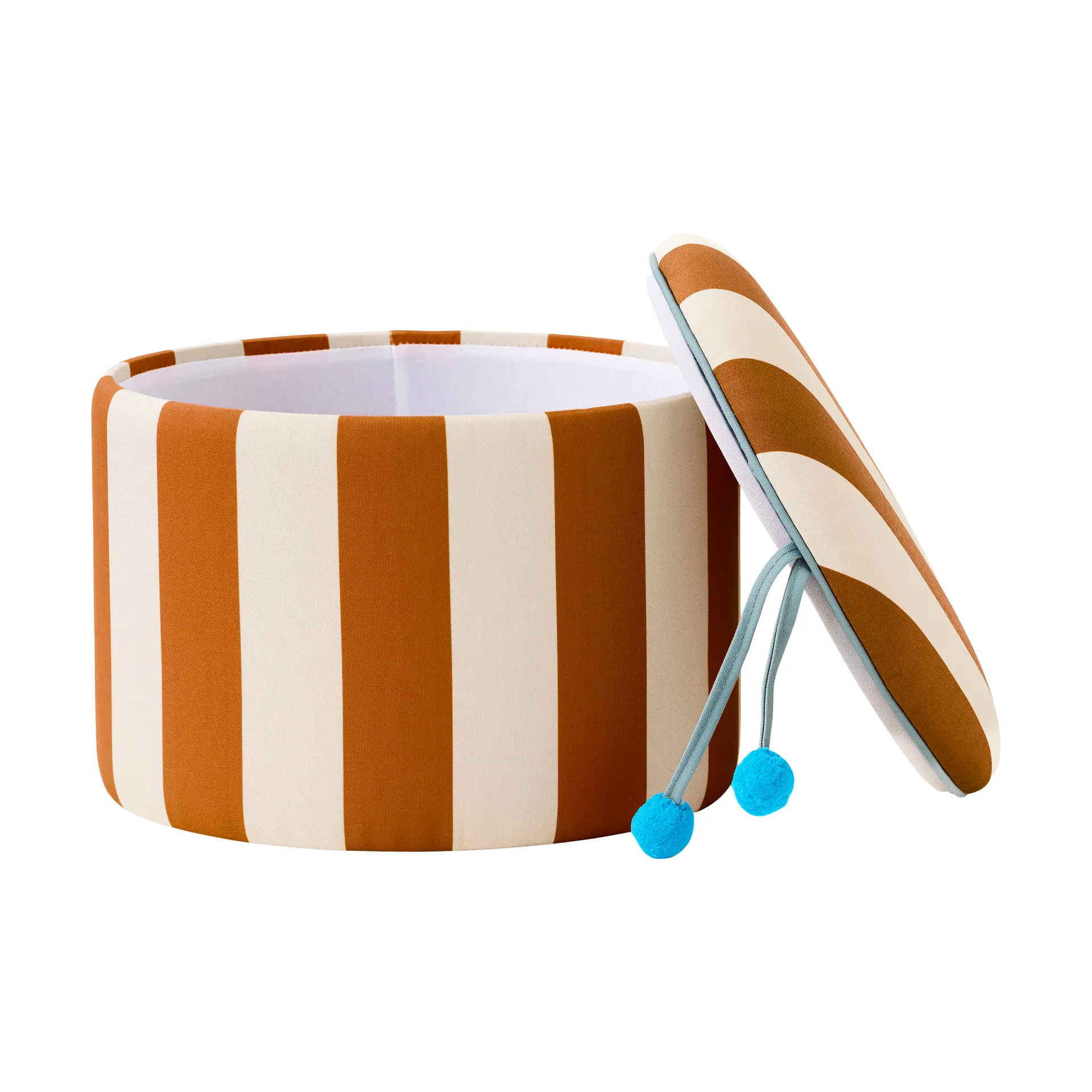 Puf cilíndrico con almacenaje, Marrón, Ø40 × 30,5 cm Kid's Concept