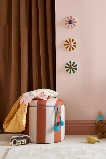 Puf cilíndrico con almacenaje - Marrón, Ø40 × 30,5 cm - Kid's Concept