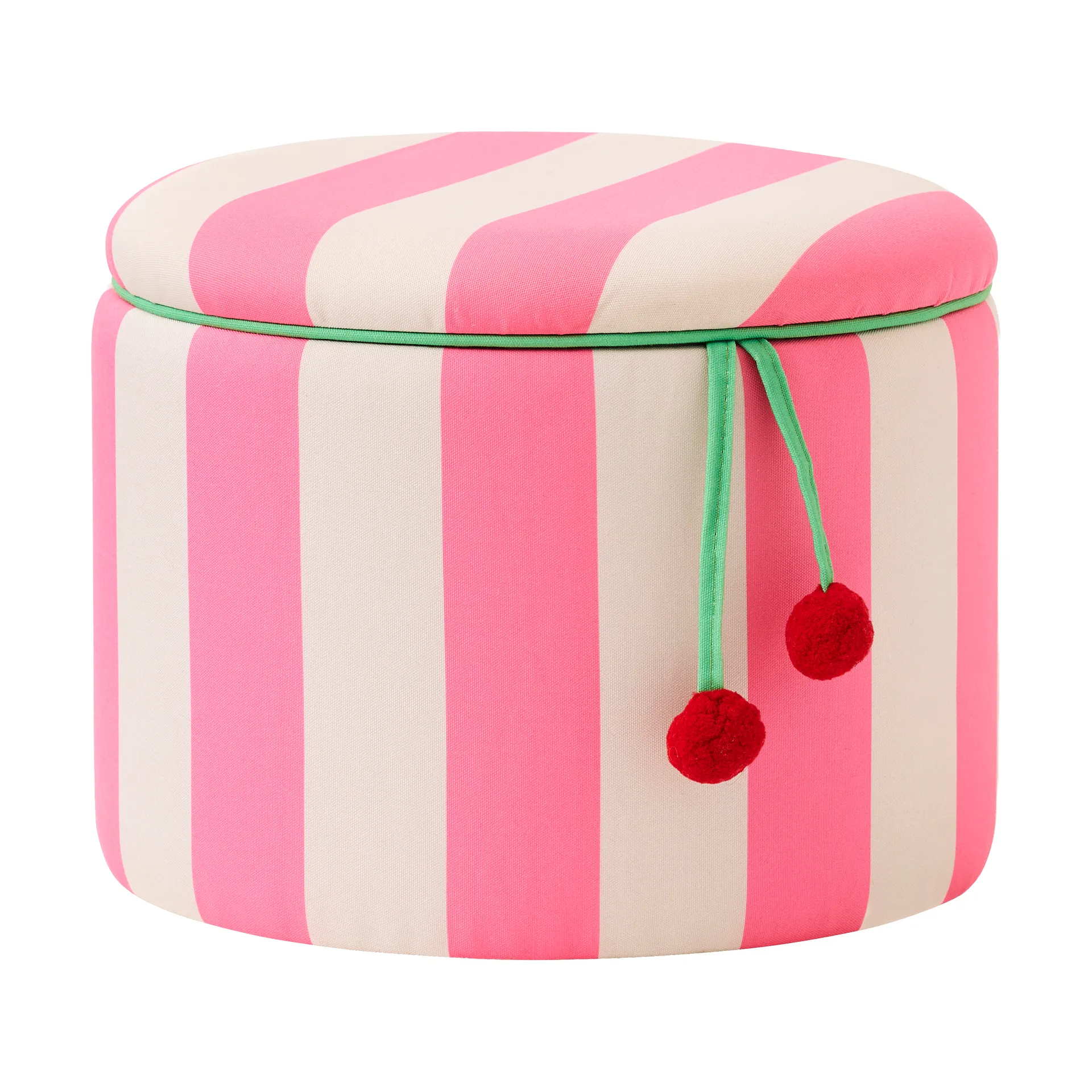 Puf cilíndrico con almacenaje, Rosa, Ø40 × 30,5 cm Kid's Concept