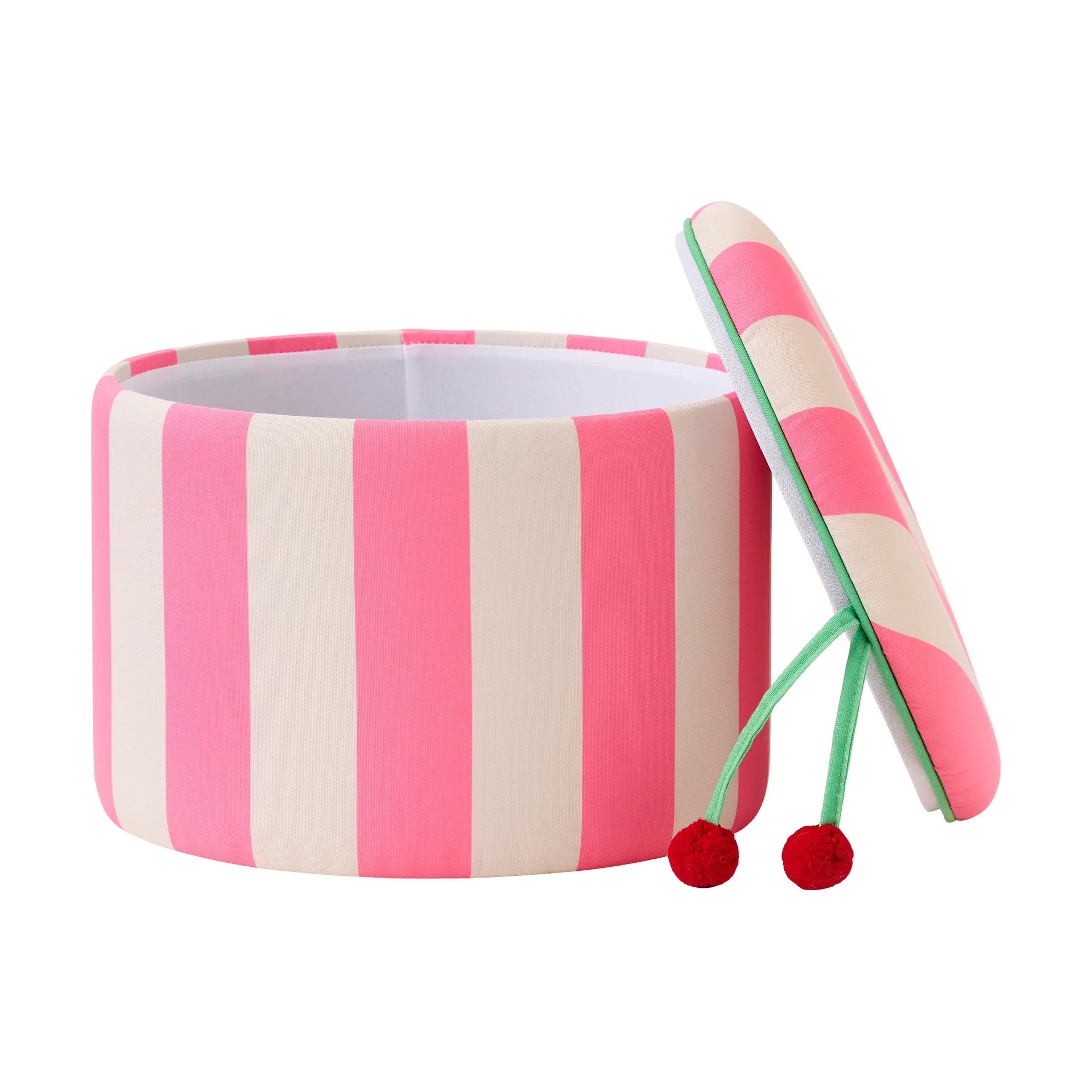 Puf cilíndrico con almacenaje, Rosa, Ø40 × 30,5 cm Kid's Concept