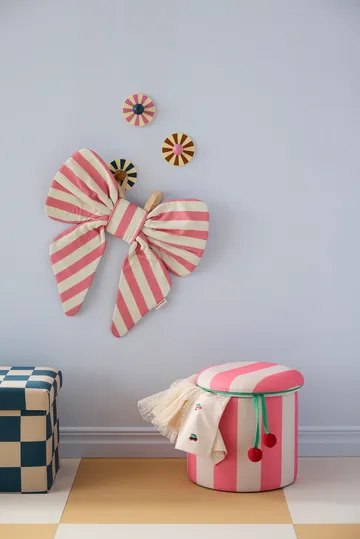 Puf cilíndrico con almacenaje - Rosa, Ø40 × 30,5 cm - Kid's Concept